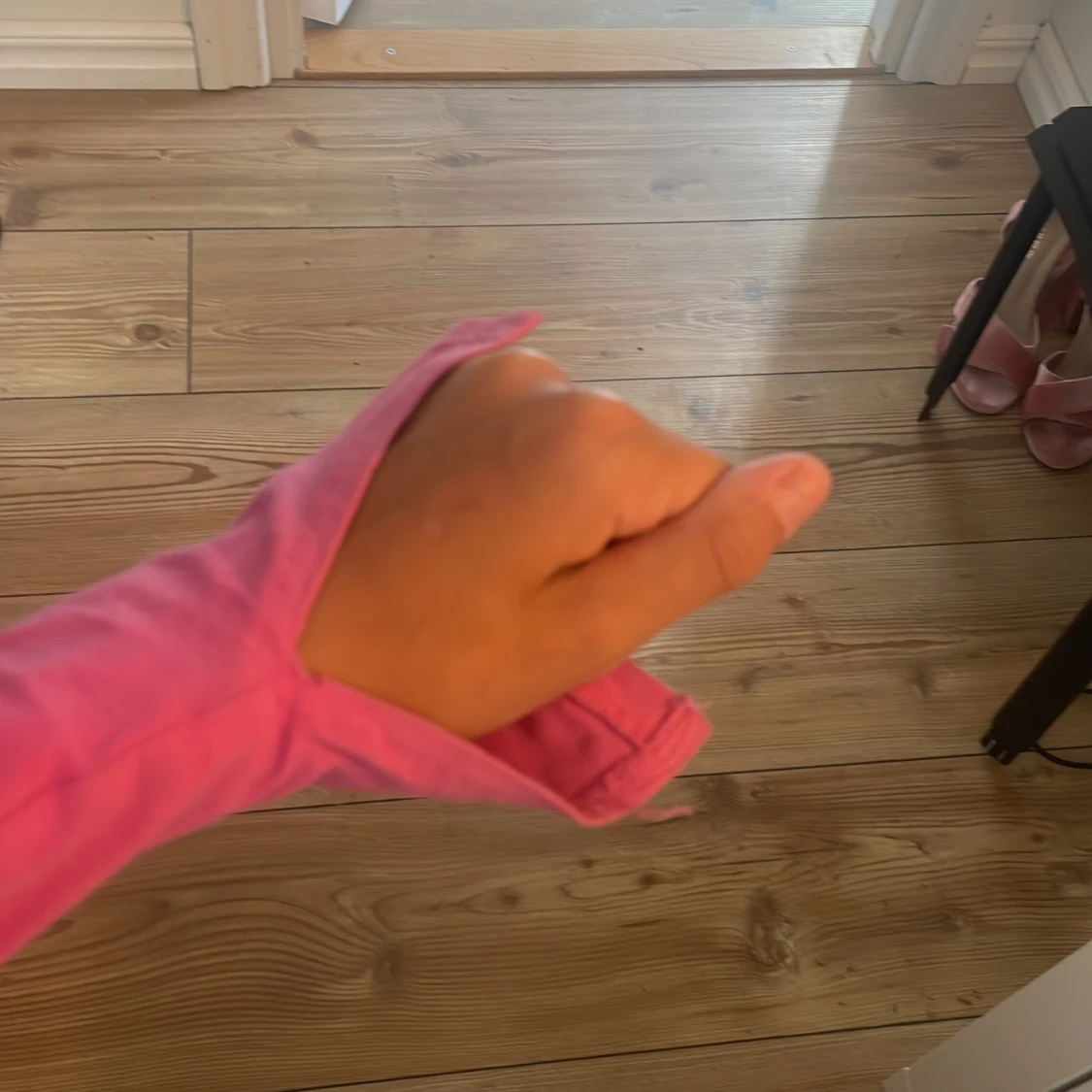 Rosa långärmad U formad tröja🙌😘 - 91