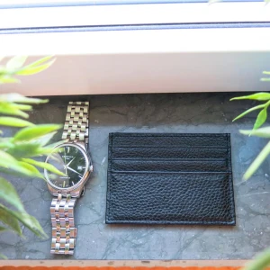 Korthållare i läder - Helt oanvänd korthållare i riktigt läder