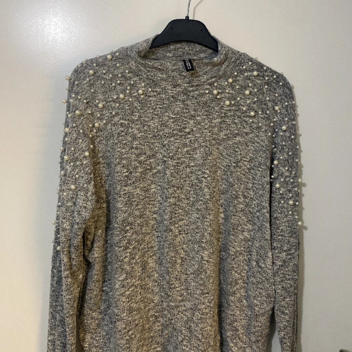 Finstickad tröja halv polo XS