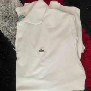 Lacoste tröja  - Super fina Lacoste tröja i storlek L. Använd i gott. Inga problem med den förutom att den väldigt knappt synlig små hål under armen. Se på bild 3.  Priset kan diskuteras 