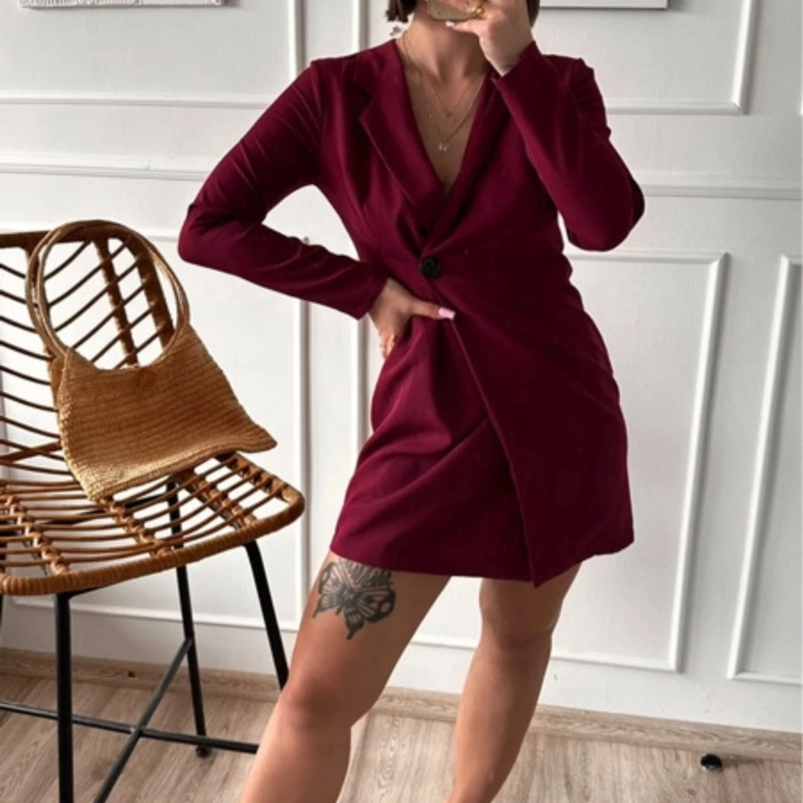 Röd kostymklänning