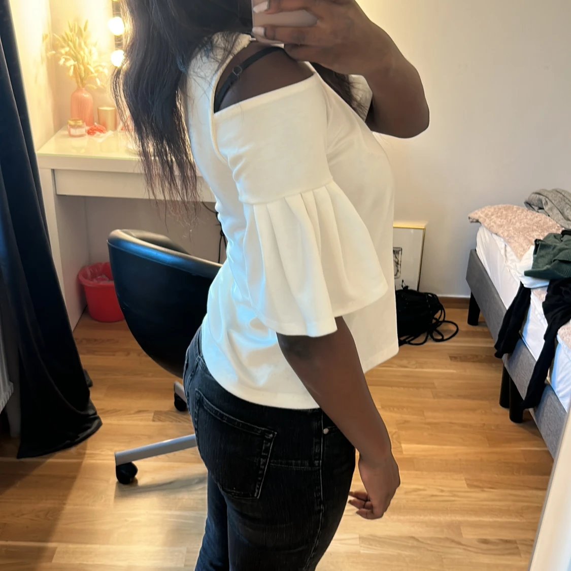 Vit open shoulder topp - 90