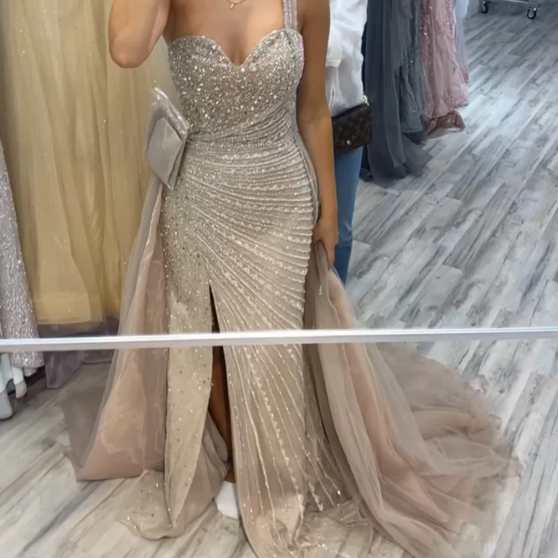 Bröllops klänning, ljus rosa