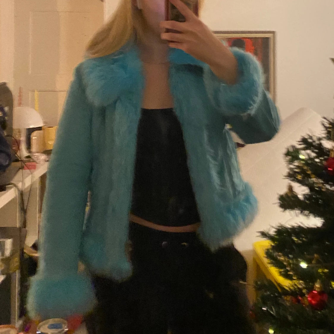 Vintage fuskpälsjacka💙 - 90