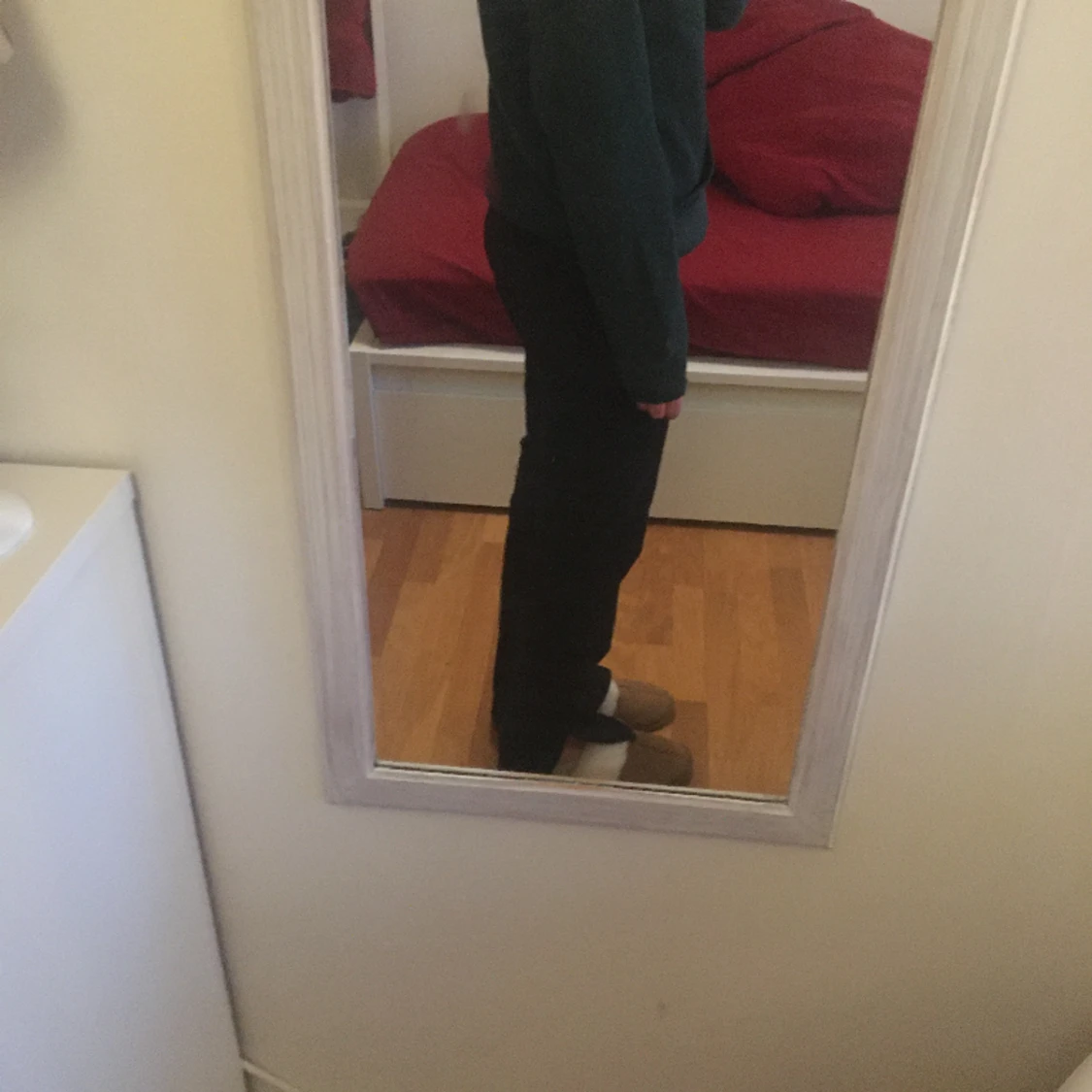 Mörkgrön hoodie bikbok - 90