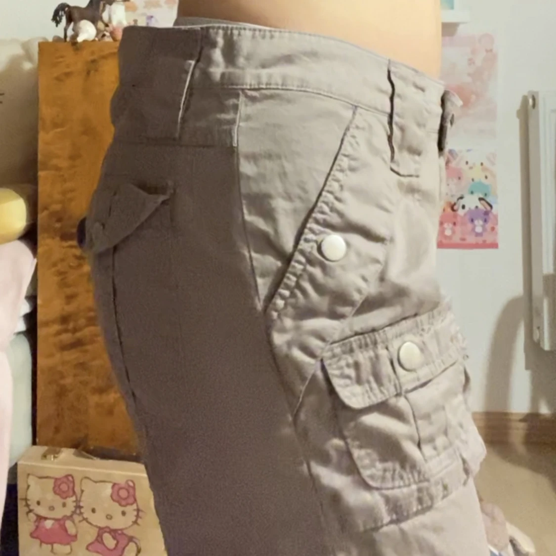 Cargo byxor low waist mid waist  - 91