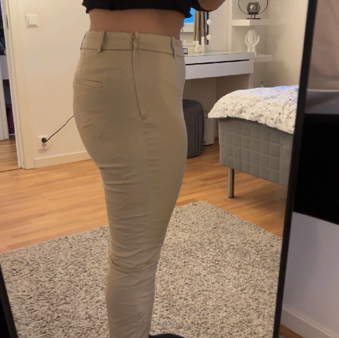 Beige kostymbyxor  - 90