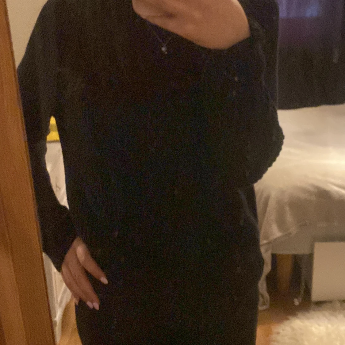 svart stickad tröja💕 - 2