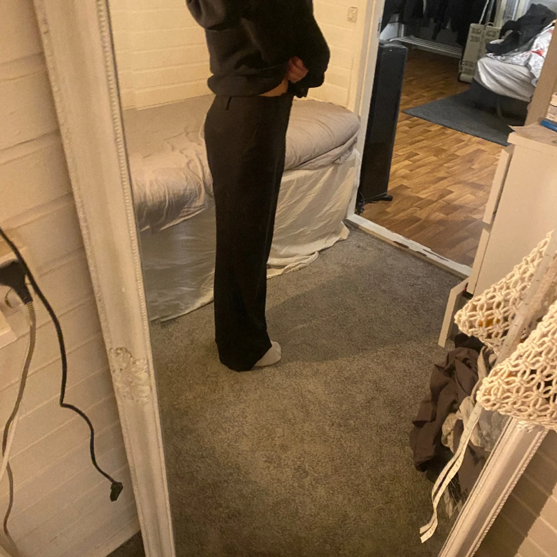 lågmidjade kostymbyxor - 90