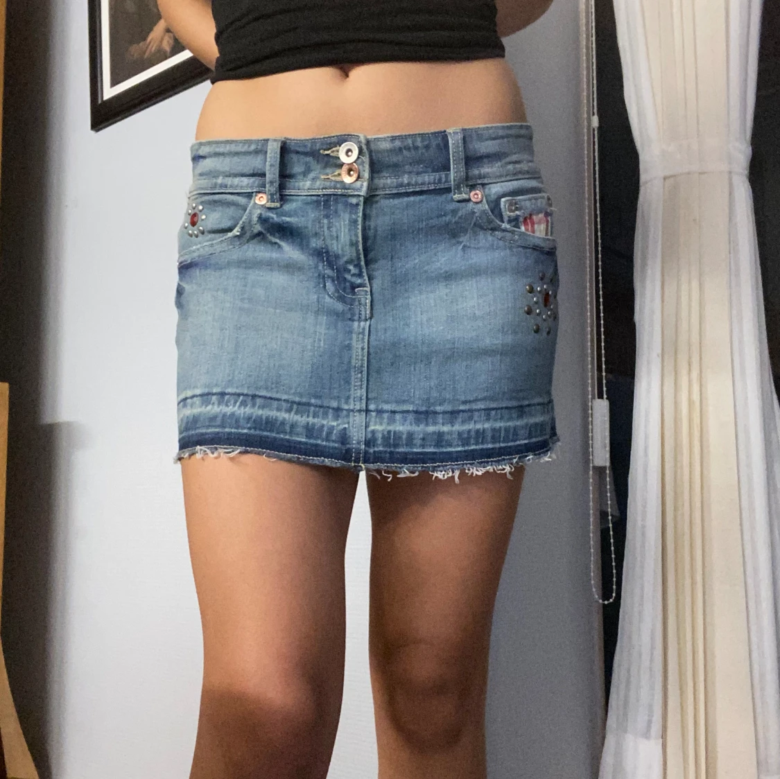 Lågmidjad jeanskjol - 91