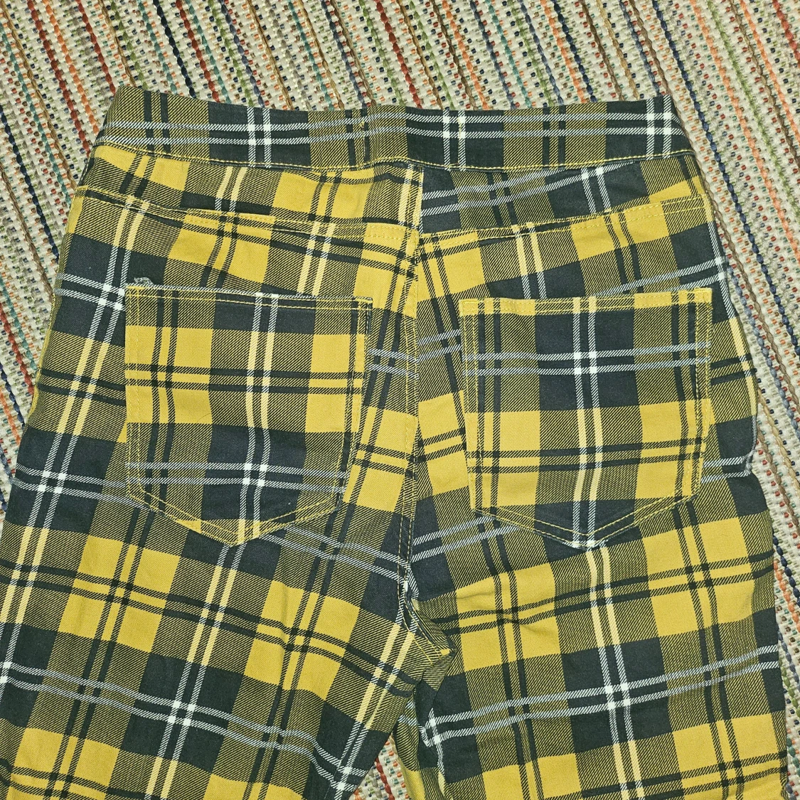 Rutiga byxor med dragkedja framtill - 91