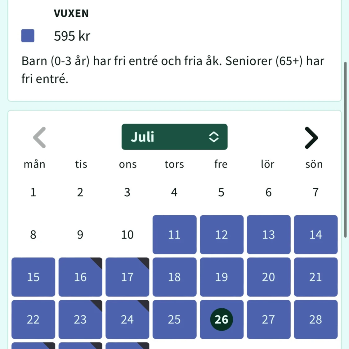 Gröna Lund 5 entrébiljetter värde 595kr - 91