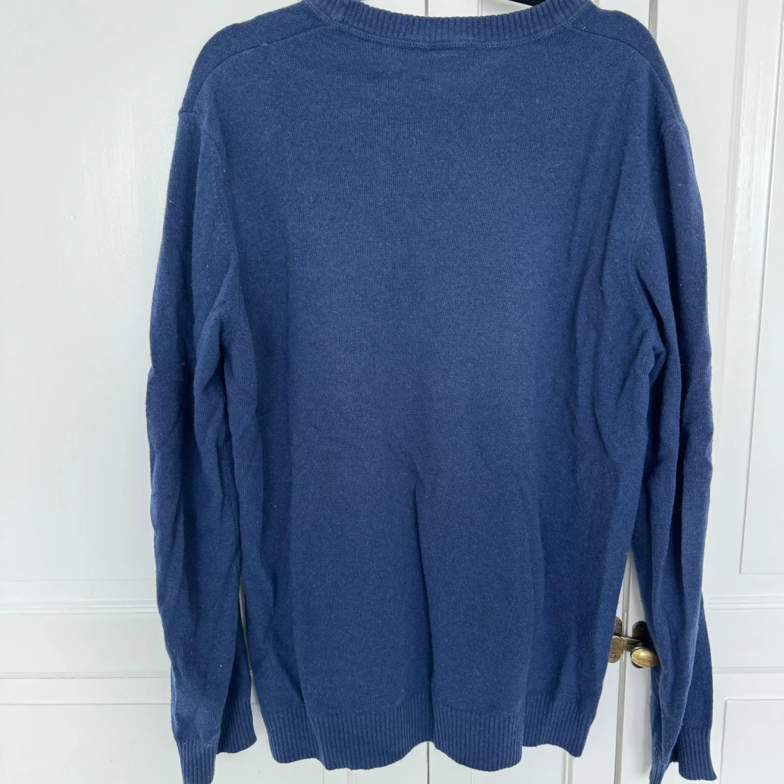 Blå stickad tröja - 90