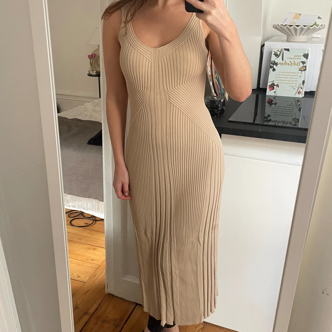 Stickad långklänning