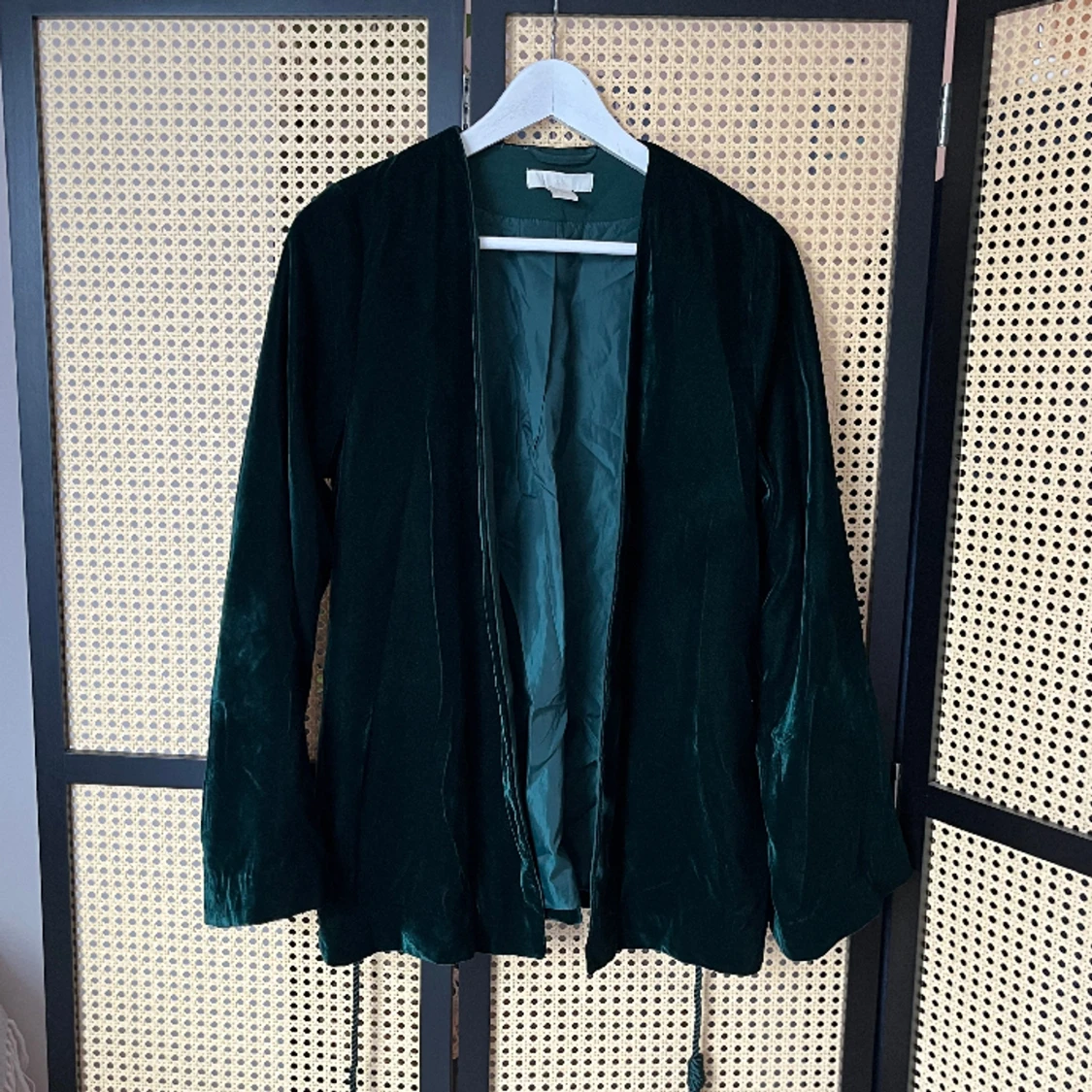 Grön kavaj i sammet H&M