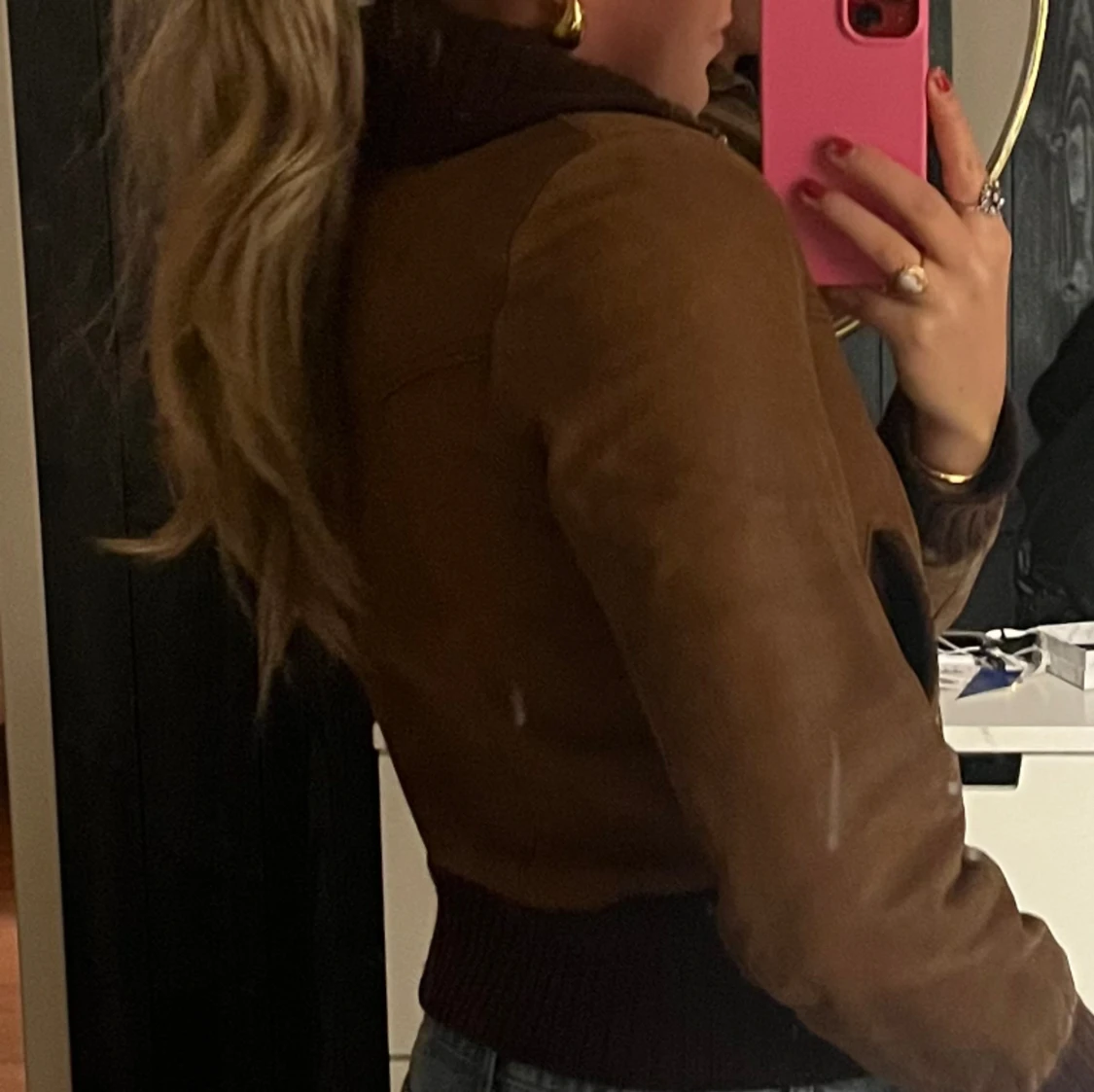 Mörkbrun skinnjackan  - 3