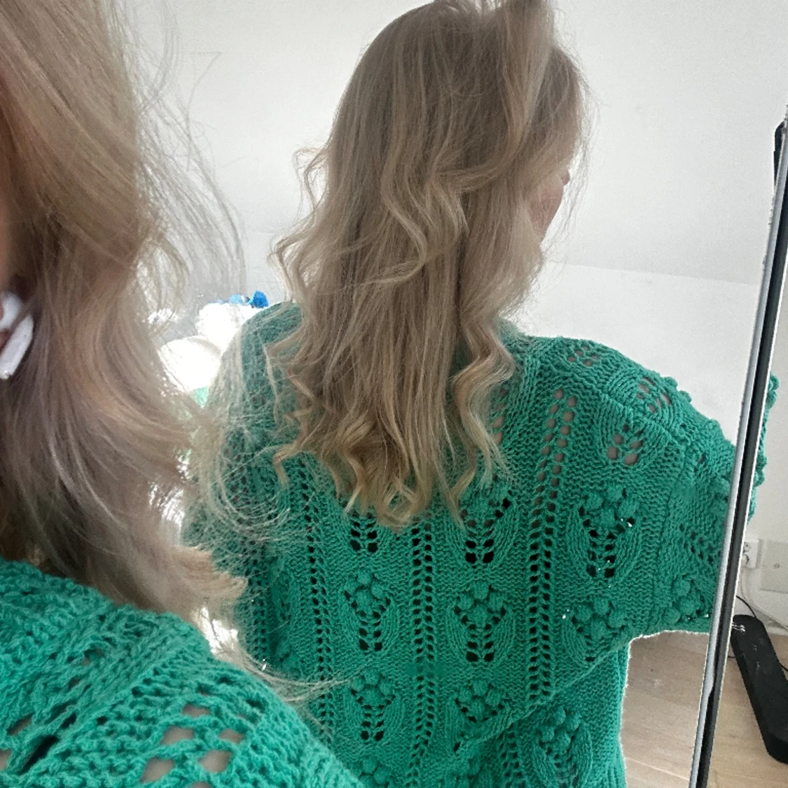 Grön stickad tröja - 90
