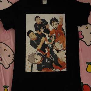 Säljer min knappt använda t-shirt med motiv från anime serien Haikyuu!!  Köpt på Redbubble för några år sedan men har för det mesta legat i garderoben.  100% bomull  Inga defekter  :) Kontakta mig ifall ni har frågor ! <3