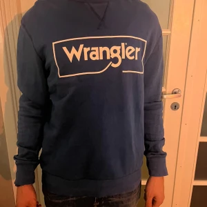 Wangler Sweatshirt  - Färg:Blå Skick:7/10(Märke vänster arm på mudden, syns knappast) Nypris:550kr Mitt pris:120kr Modellens längd:180cm