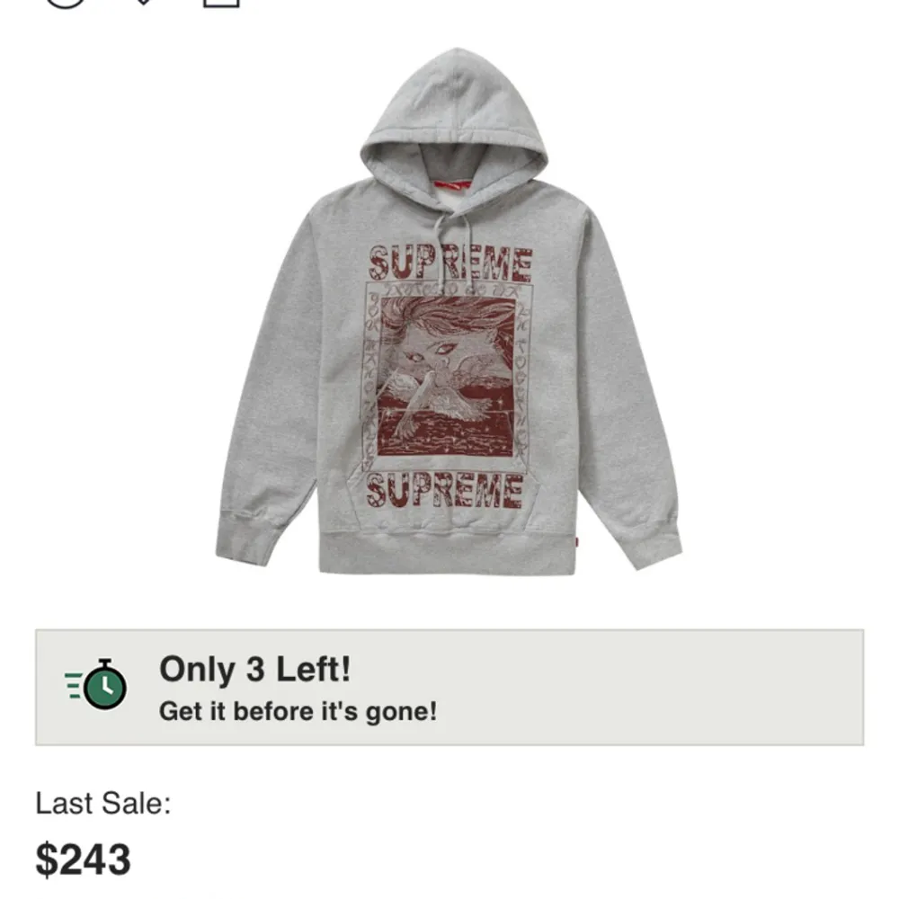 En av de coolaste Supreme hoodies gjorda enligt mig, tyvärr sitter den ej som jag vill då den mer passar M, har lite flaws som syns på bilderna.. Hoodies.