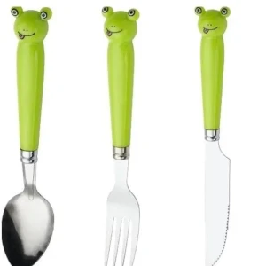 Bestick-Groda - Upptäck det ultimata besticket för alla tillfällen! 🐸🍴 Våra vackra bestick är inte bara eleganta utan också praktiska – de tål diskmaskin och kommer i en smidig plastförpackning perfekt för utflykter⛱️