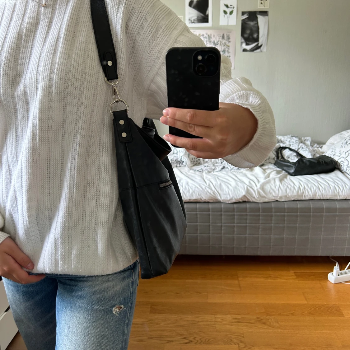 Skinn väska vintage  - 90