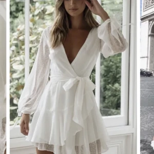 Vit klänning - Superfin klänning från Dennis Maglic. Använd en gång och i så gott som nytt skick. Köpt för ca 800🤍