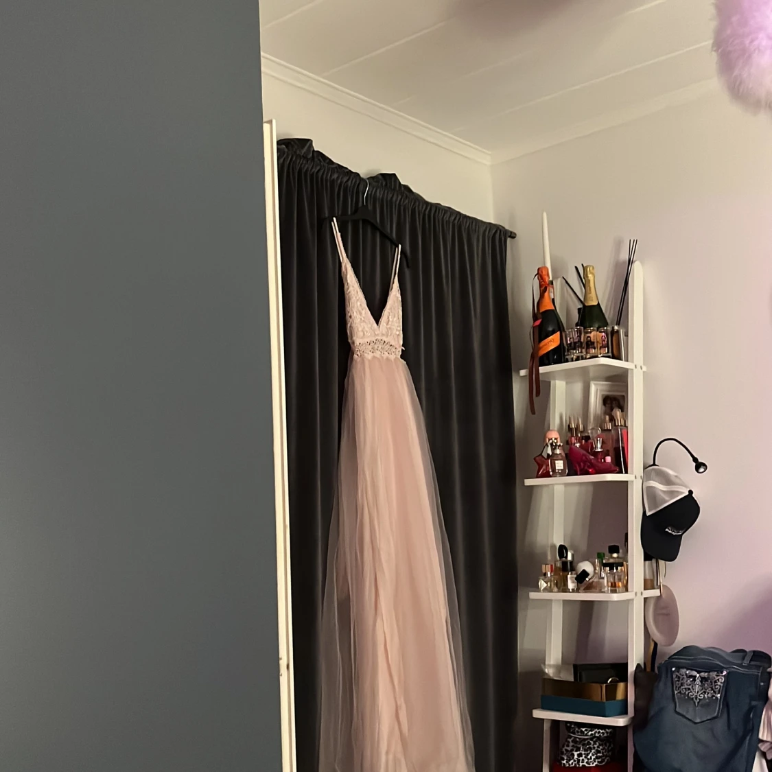 Rosa balklänning med slits - 91