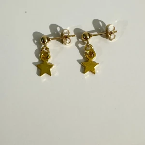 Örhängen  - Supersöta handgjorda stjärnörhängen🤍 Aldrig använda, nickelfria, guldpläterat. Skriv vid frågor🤍❕säljer två par❕
