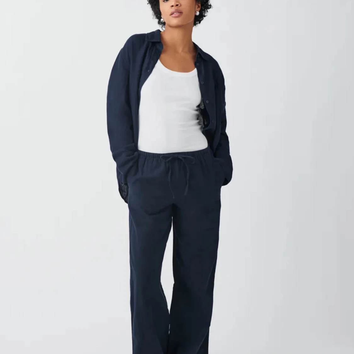 Linnebyxor Svart Ginatricot