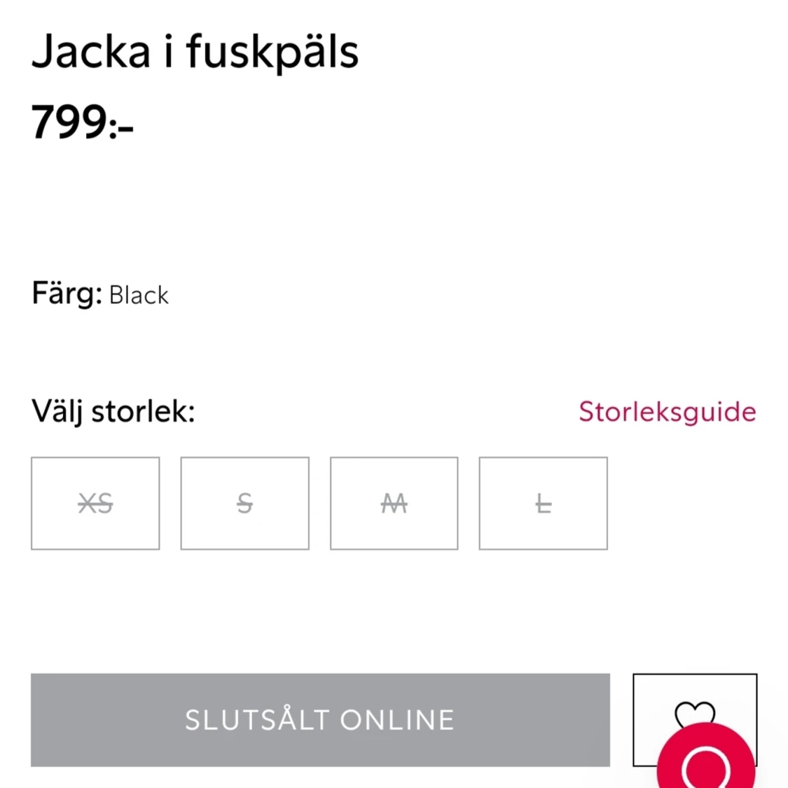 Svart pälsjacka ❣️ - 90