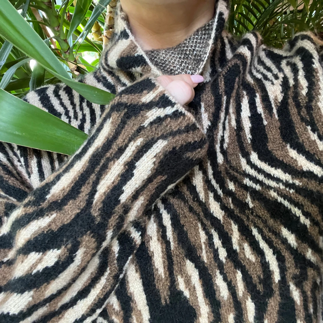 Djurmönster skön tjocktröja - 90