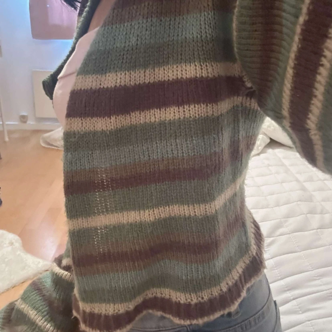 Söt mysig Stickad kofta  - 90