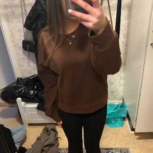 Brun sweatshirt  - Säljer denna nästan helt nya bruna sweatshirt från zara, inga defekter och kontakta för fler bilder