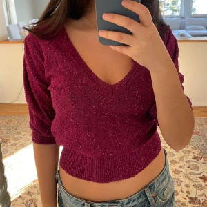 Glittrig Stickad top zara - Säljer denhär glittriga stickade toppen från zara! Den är i jätte fint skick och jätte snygg! 