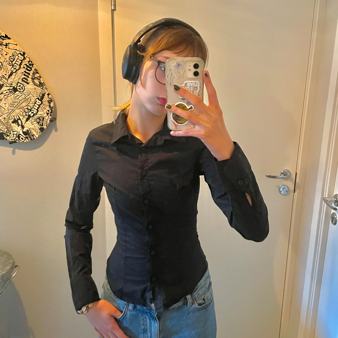 Svart skjorta med knappar