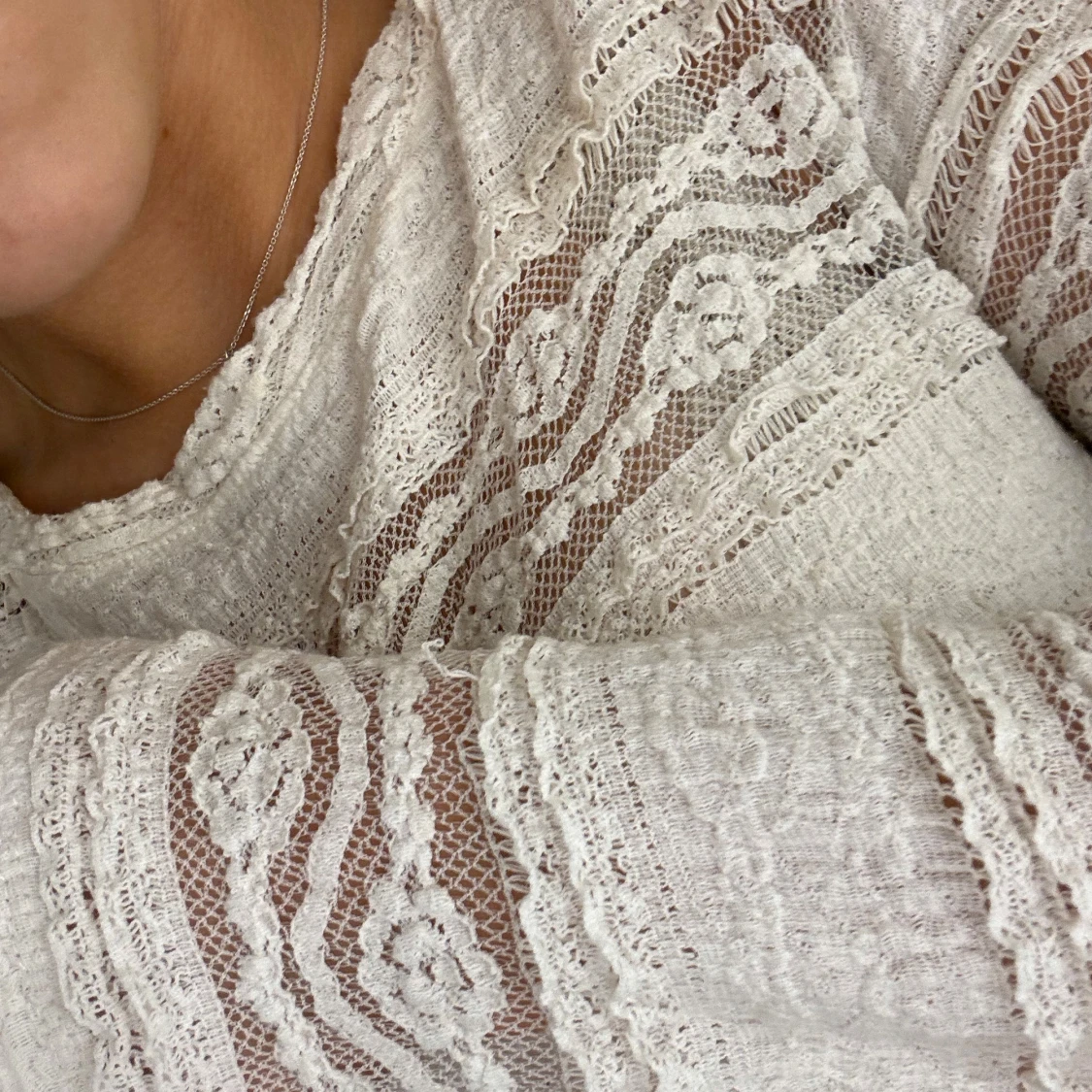 vit spets tröja - 91