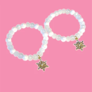 Vit snöfling armband  - 16cm elastiskt armband, sälja styckvis 