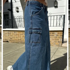 Maxi Denim skirt - lång jeanskjol från Brandy Melville med en slut baktill, bara använd en gång, använd gärna köp nu eller skriv vid frågor <3 (köpt för 350 ish) 