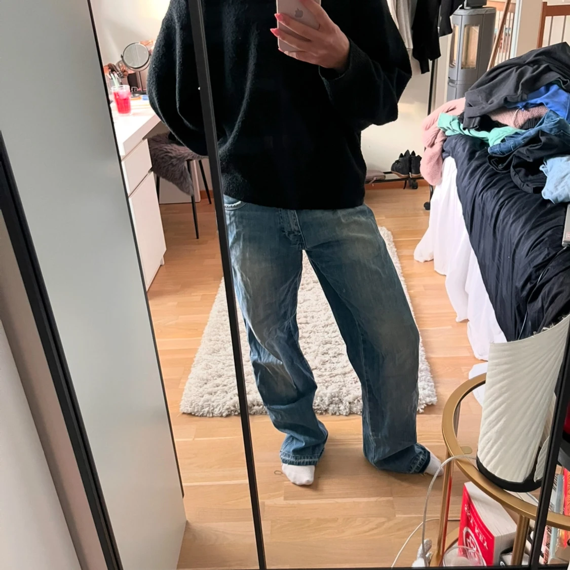 Blå baggy jeans - 90