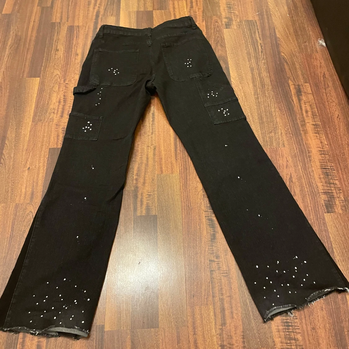 Svarta flared jeans/byxor - 90