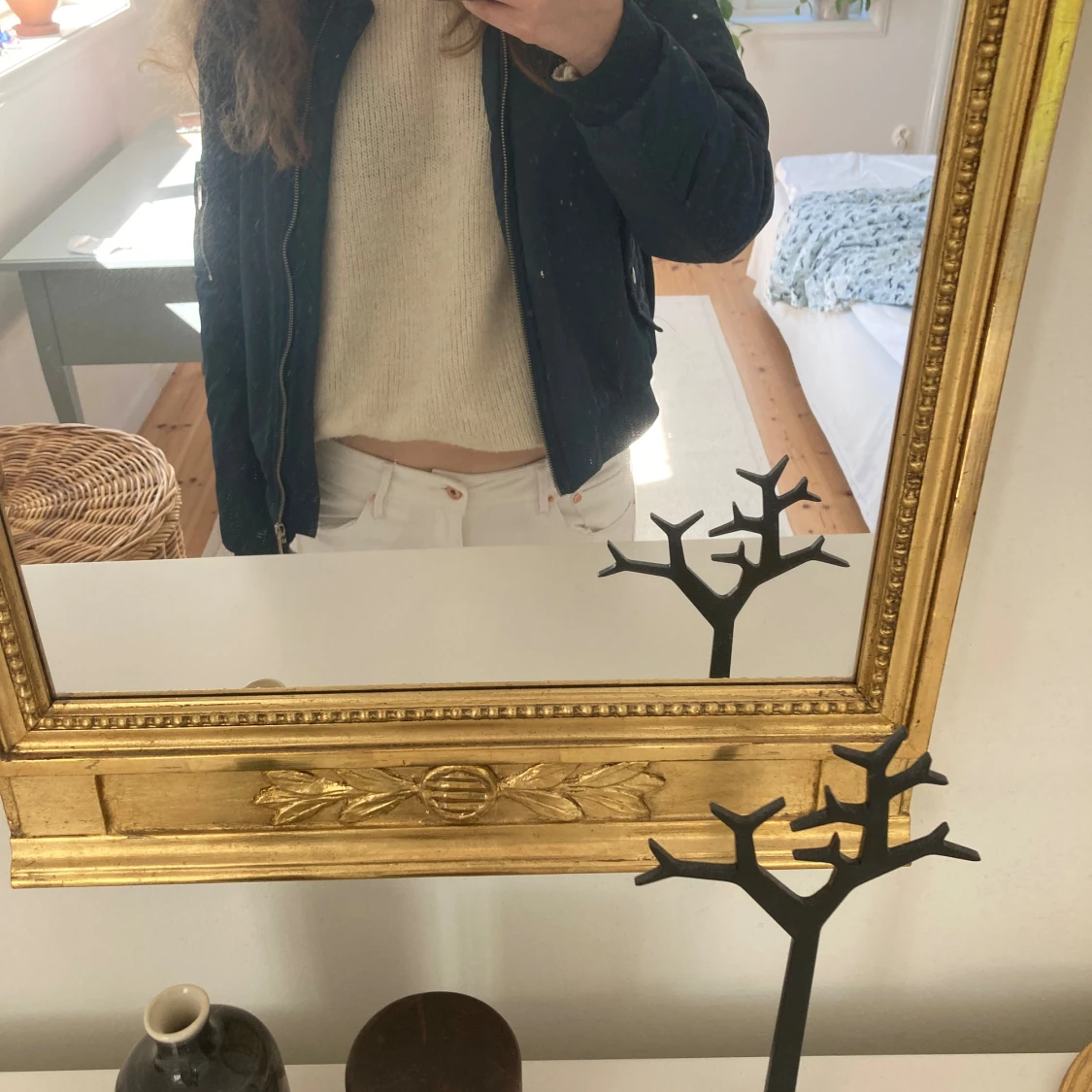 Marinblå bomberjacka