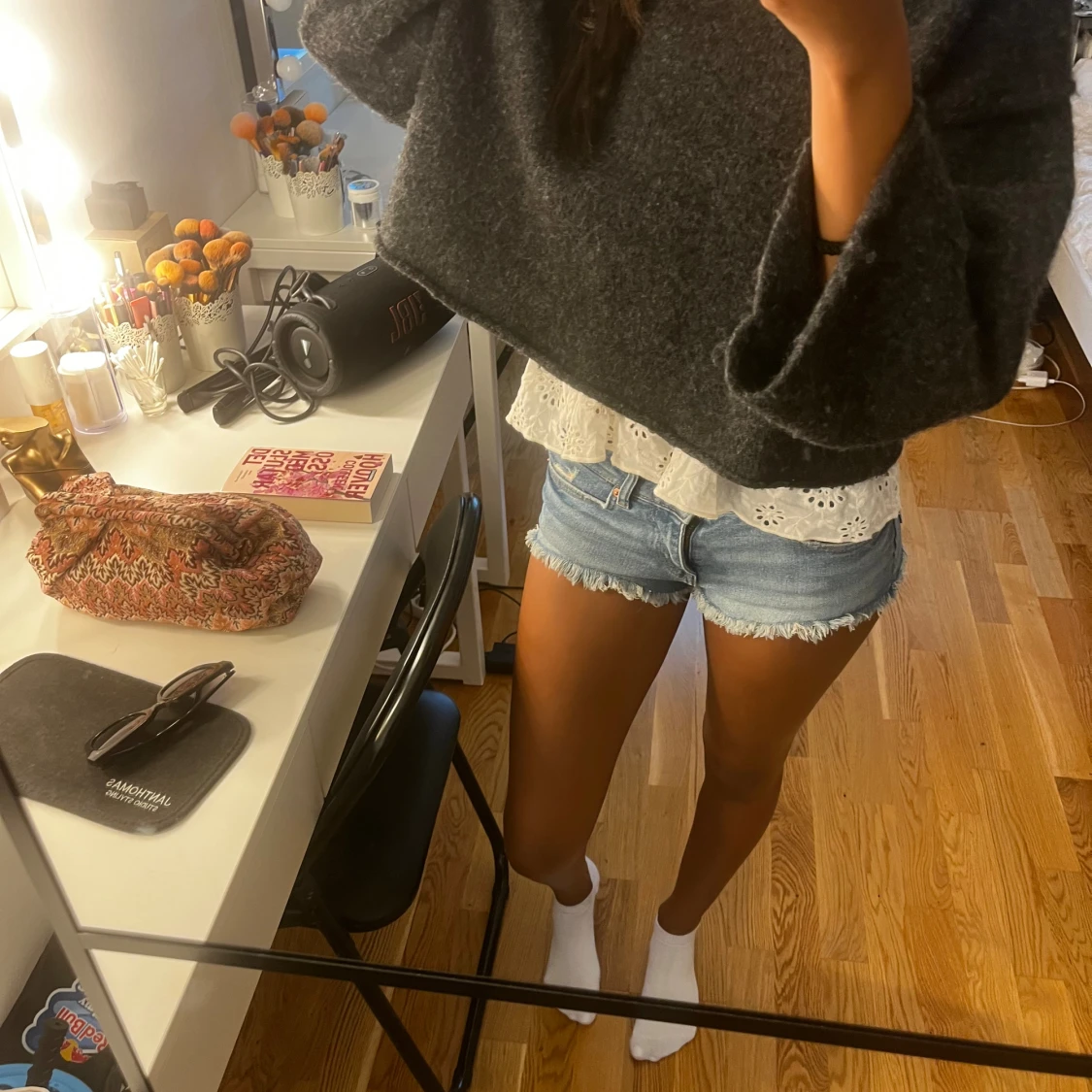 Lågmidjade jeansshorts - 90