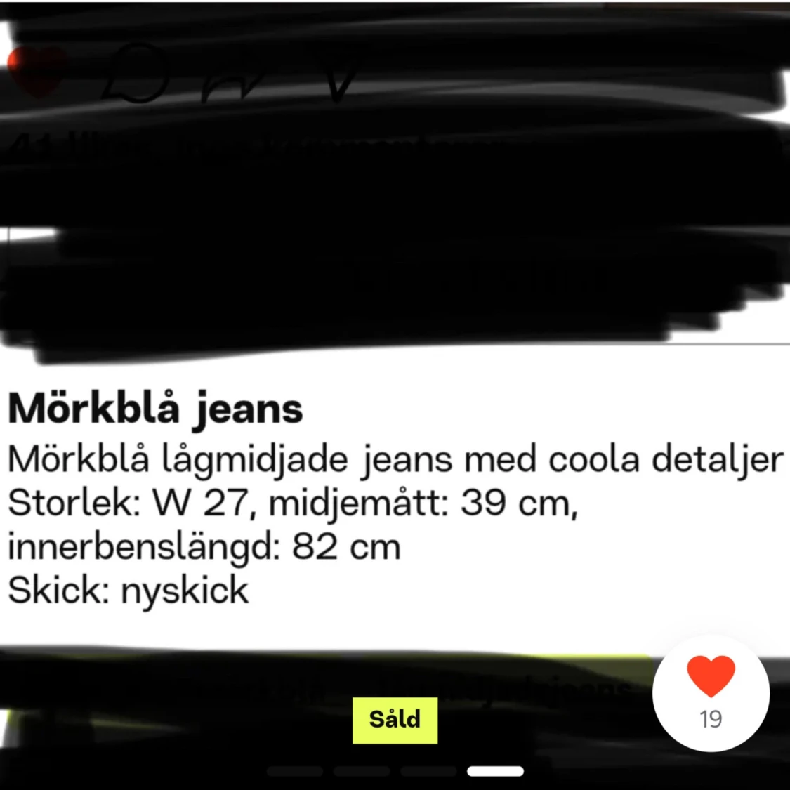 Mörkblå lågmidjade jeans - 92