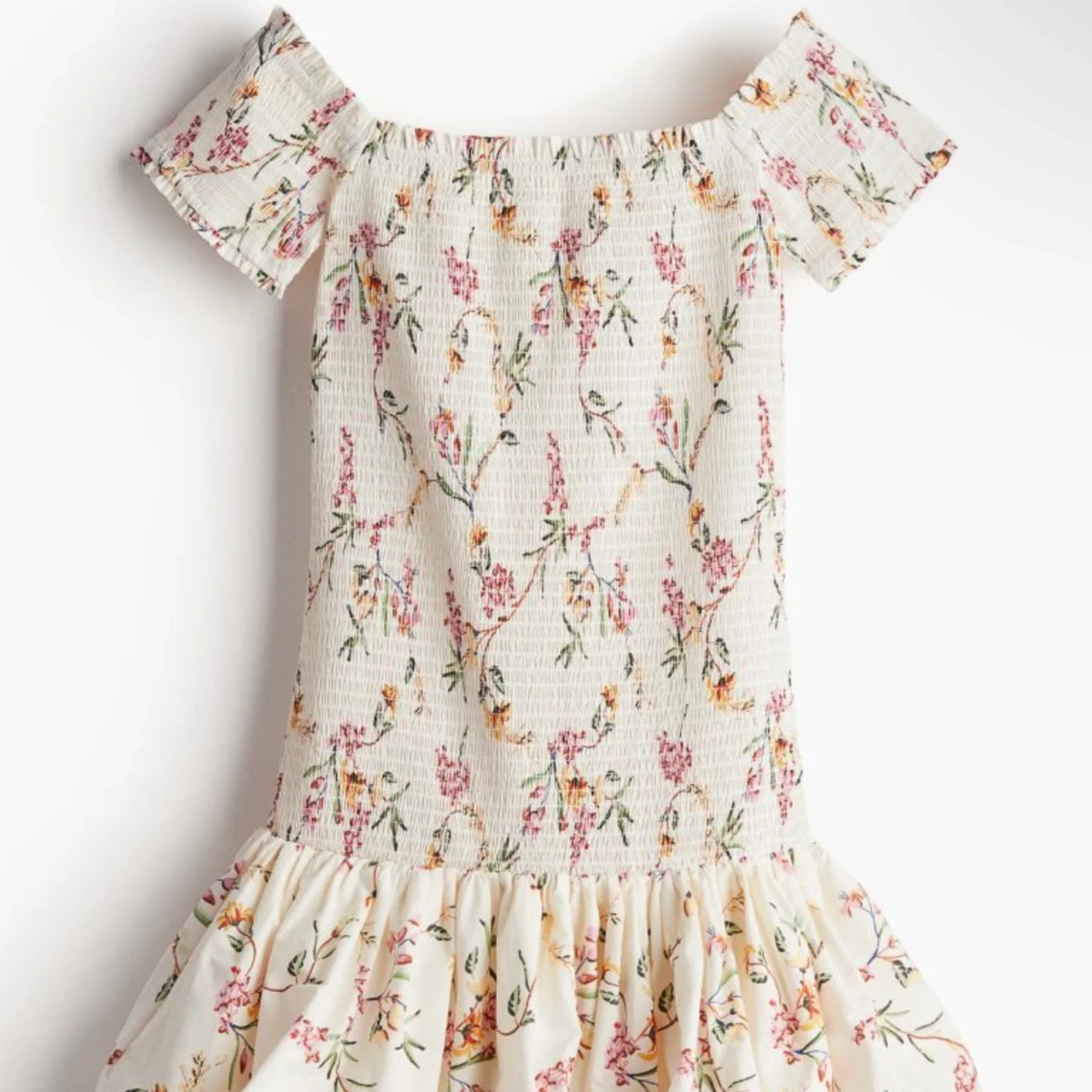 Blommig offshoulder klänning - 90