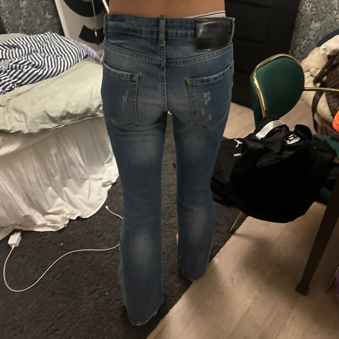 Lågmidjade bootcut jeans - 92