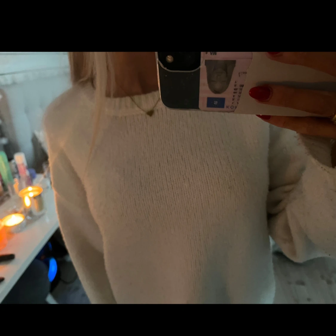 Vit stickad - 90