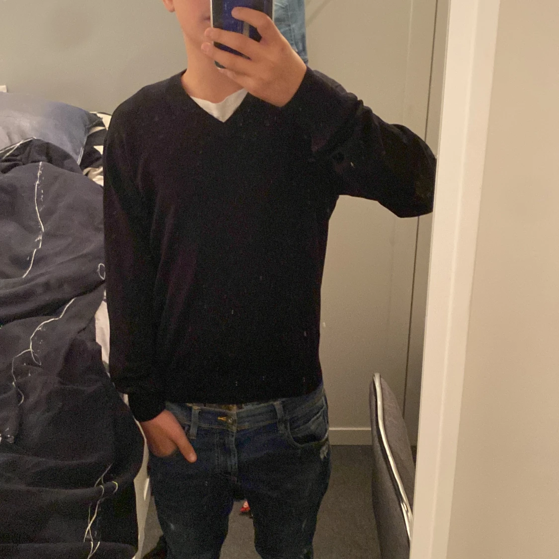 V ringad tröja  - 90