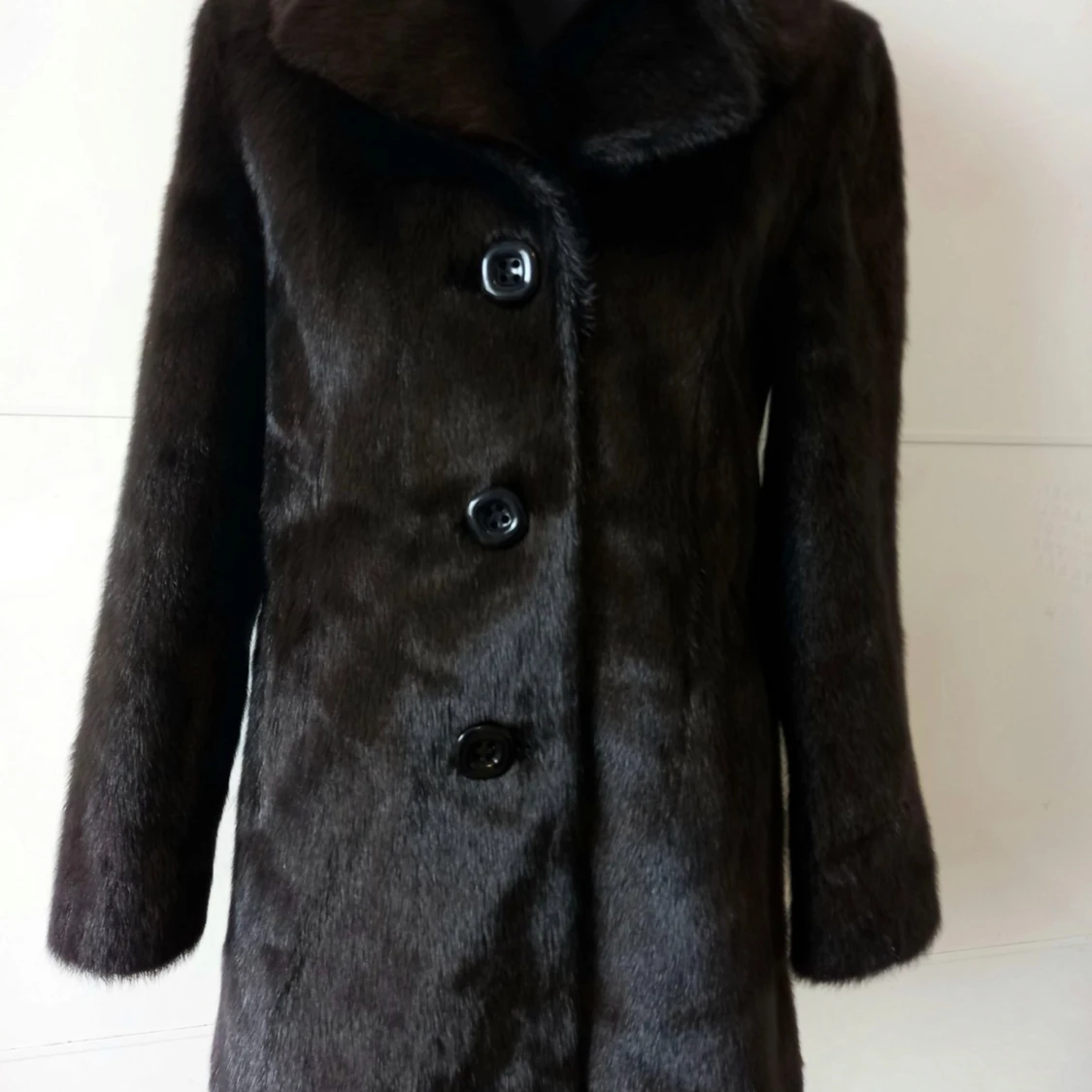 Svart pälsjacka - 90