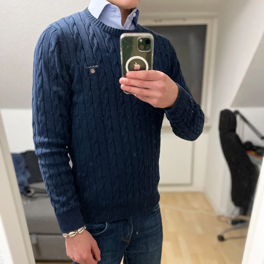 Kabelstickad tröja från GANT